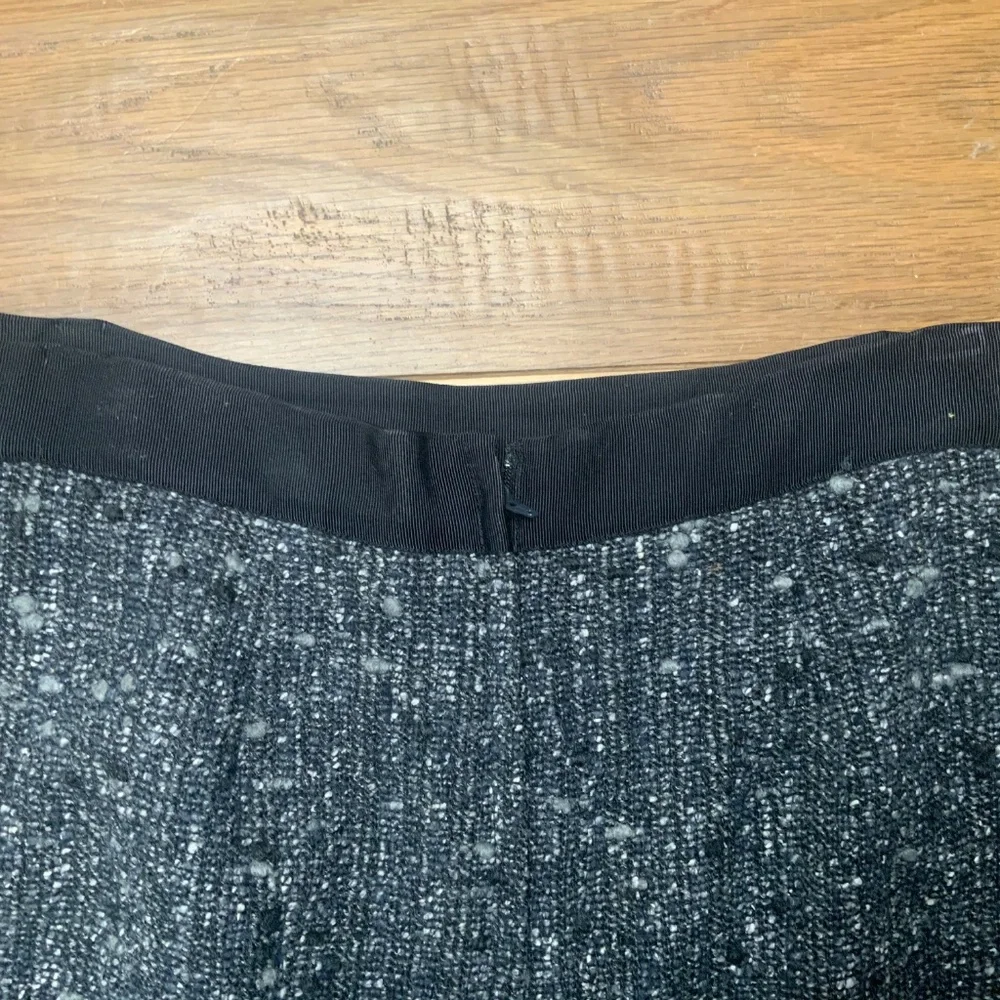 Kate Spade Tweed Pencil Skirt With Grosgrain Waist and Ruffle Trim
